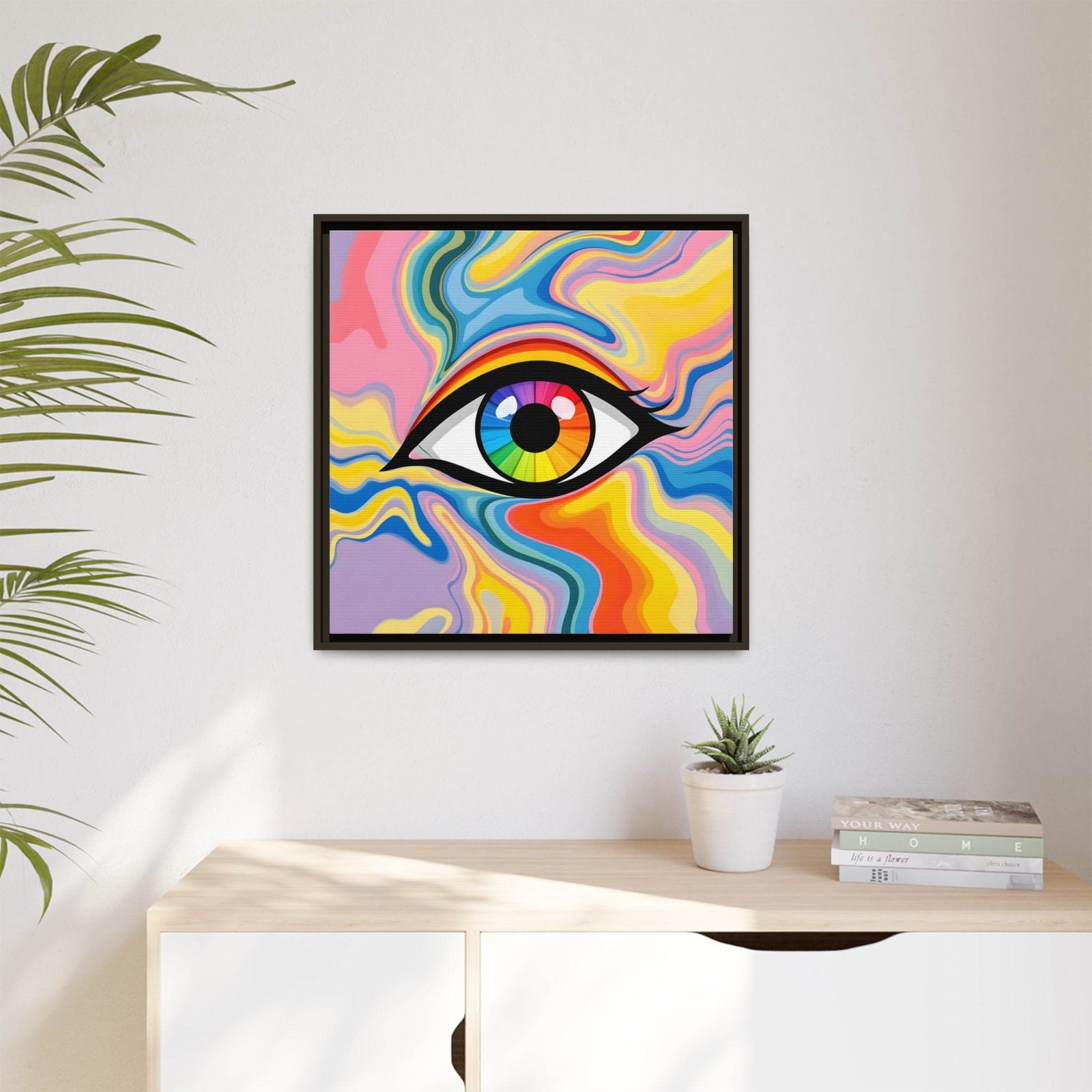 PsEyeFlow #27 - Spectrum Drift. (Matte Canvas, Framed (Multi-color)) - Highdellic