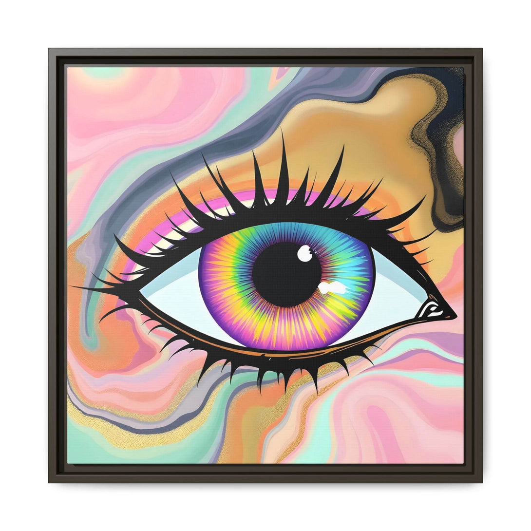 PsEyeFlow #7 - Cosmic Gaze. ( Colorful Framed Matte Canvas Decor ) - Highdellic
