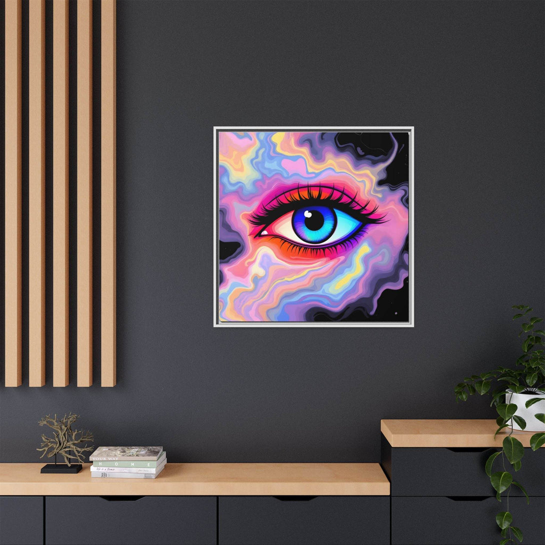 PsEyeFlow #23 - Nebula Gaze ( Colorful Framed Matte Canvas Decor ) - Highdellic