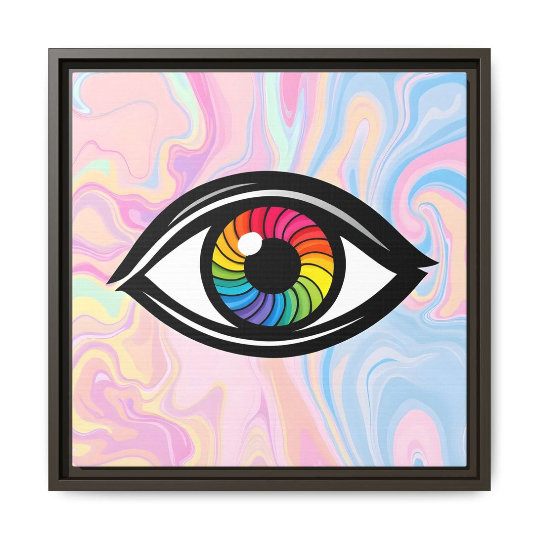 PsEyeFlow #10 - Hypnotic Spectrum. ( Colorful Framed Matte Canvas Decor ) - Highdellic