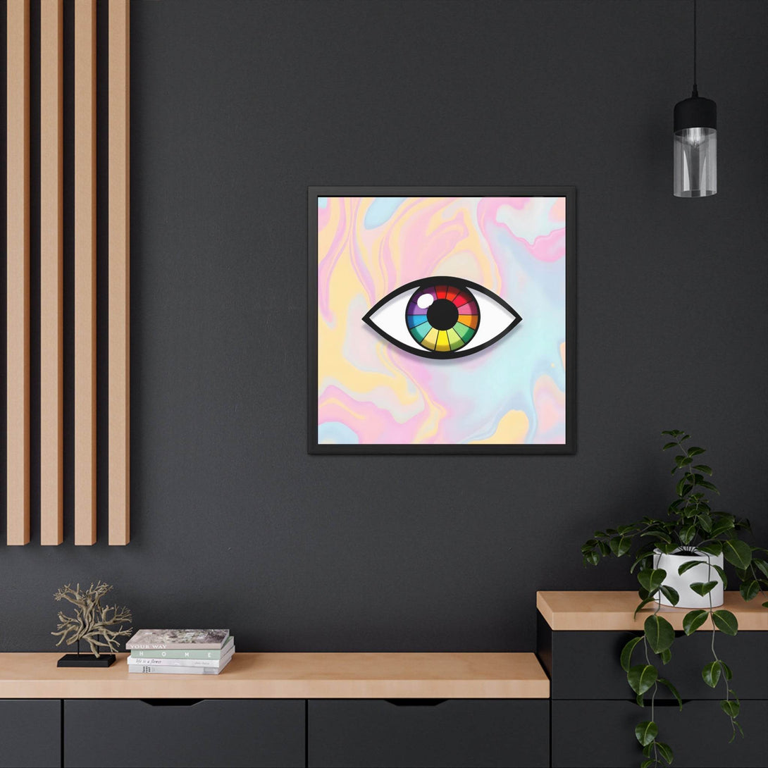 PsEyeFlow 5 - Prism Stare. ( wood Framed semi-gloss coated paper ) - Highdellic