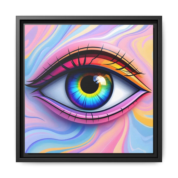 PsEyeFlow #13 - Luminous Gaze. ( Colorful Framed Matte Canvas Decor ) - Highdellic