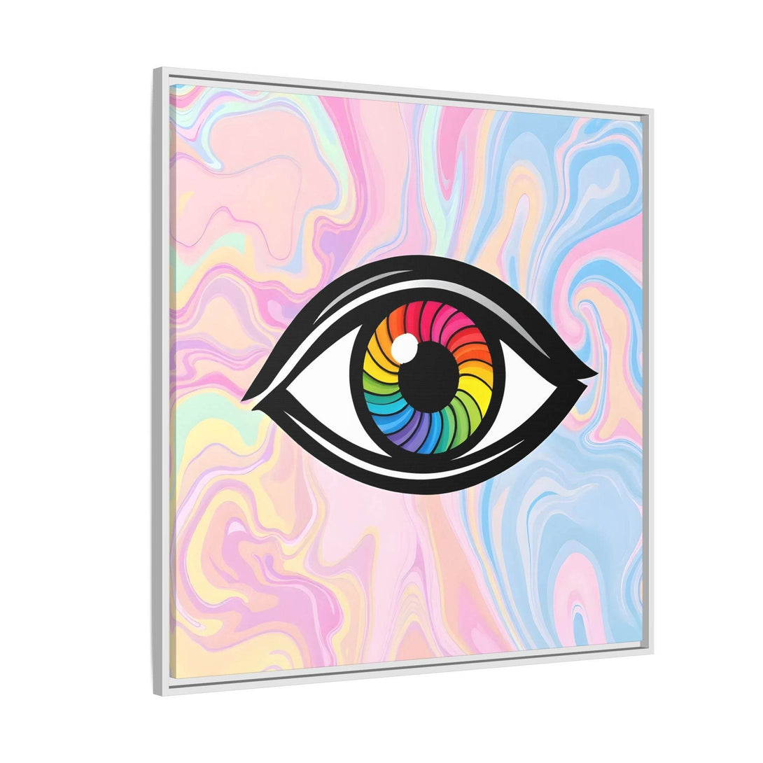 PsEyeFlow #10 - Hypnotic Spectrum. ( Colorful Framed Matte Canvas Decor ) - Highdellic