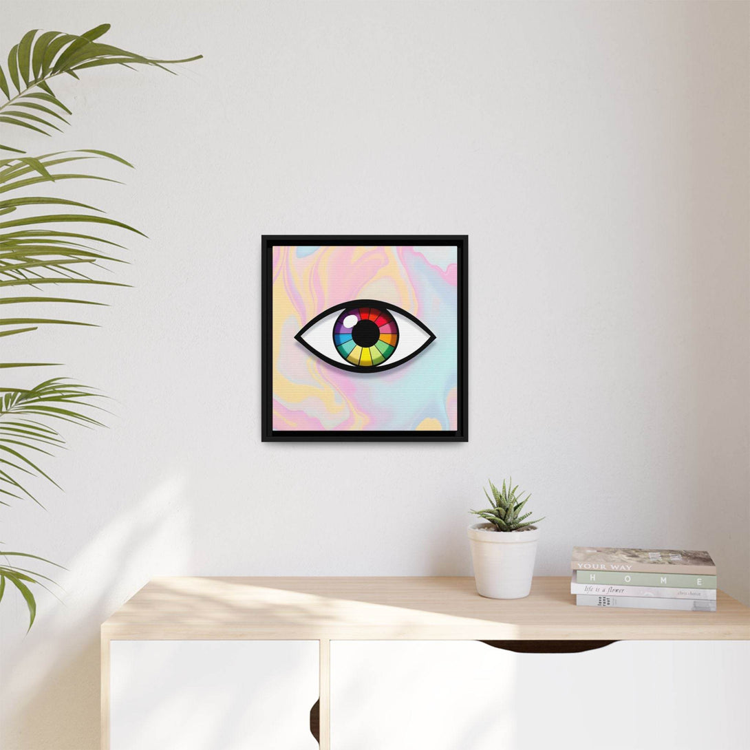 PsEyeFlow 5 - Prism Stare. ( Colorful Framed Matte Canvas Decor ) - Highdellic