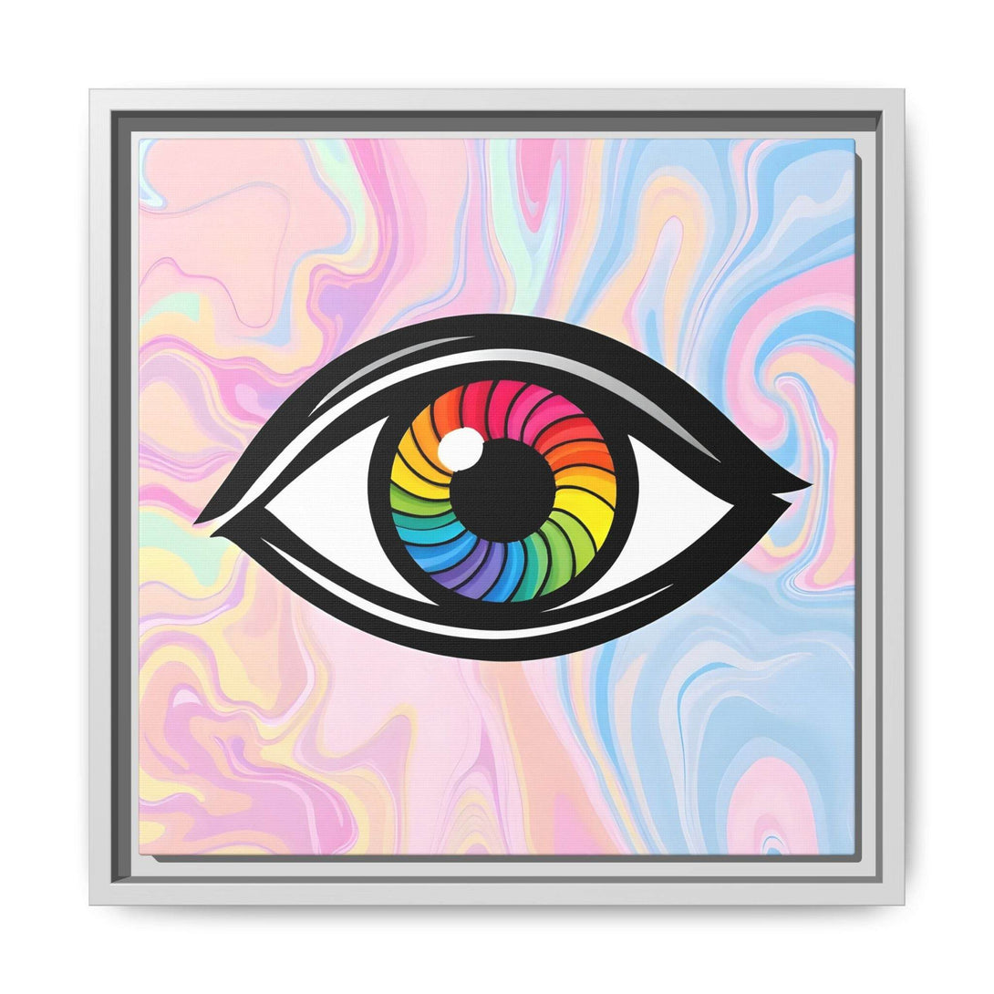 PsEyeFlow #10 - Hypnotic Spectrum. ( Colorful Framed Matte Canvas Decor ) - Highdellic