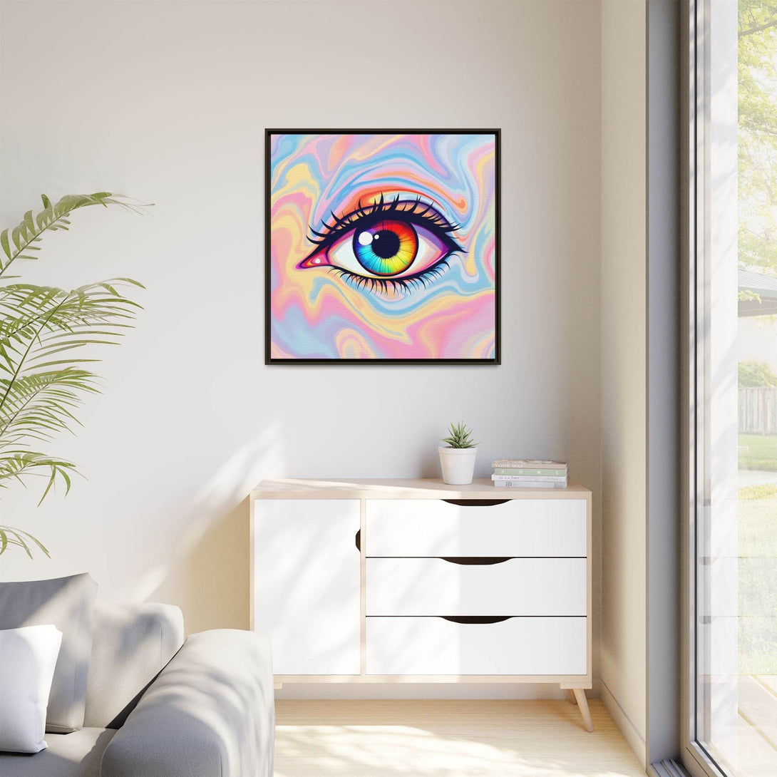 PsEyeFlow #20 - Dreamwave Vision. ( Colorful Framed Matte Canvas Decor ) - Highdellic