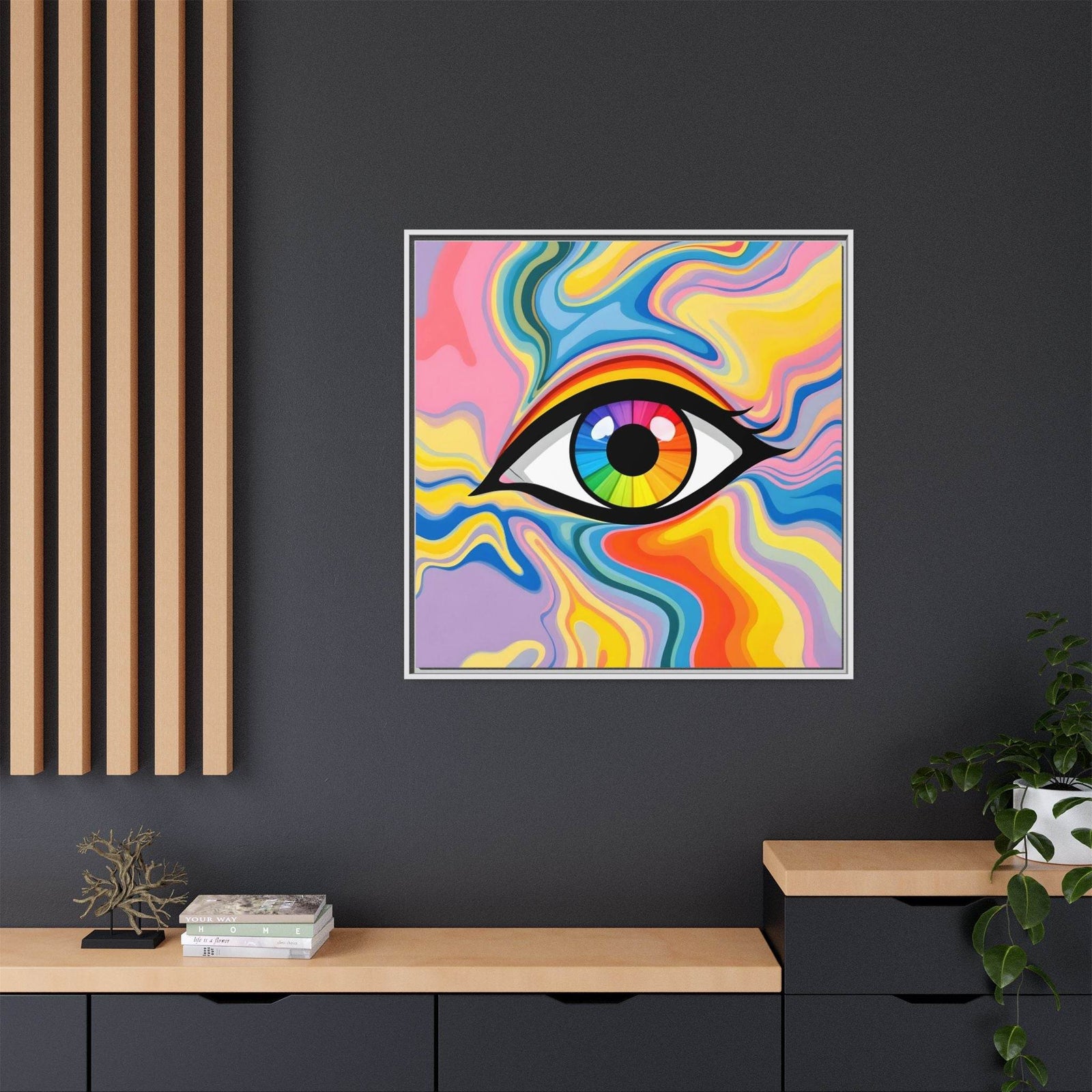 PsEyeFlow #27 - Spectrum Drift. (Matte Canvas, Framed (Multi-color)) - Highdellic