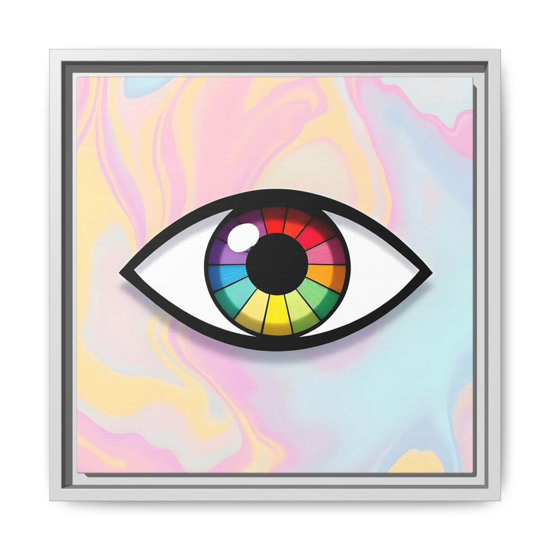 PsEyeFlow 5 - Prism Stare. ( Colorful Framed Matte Canvas Decor ) - Highdellic