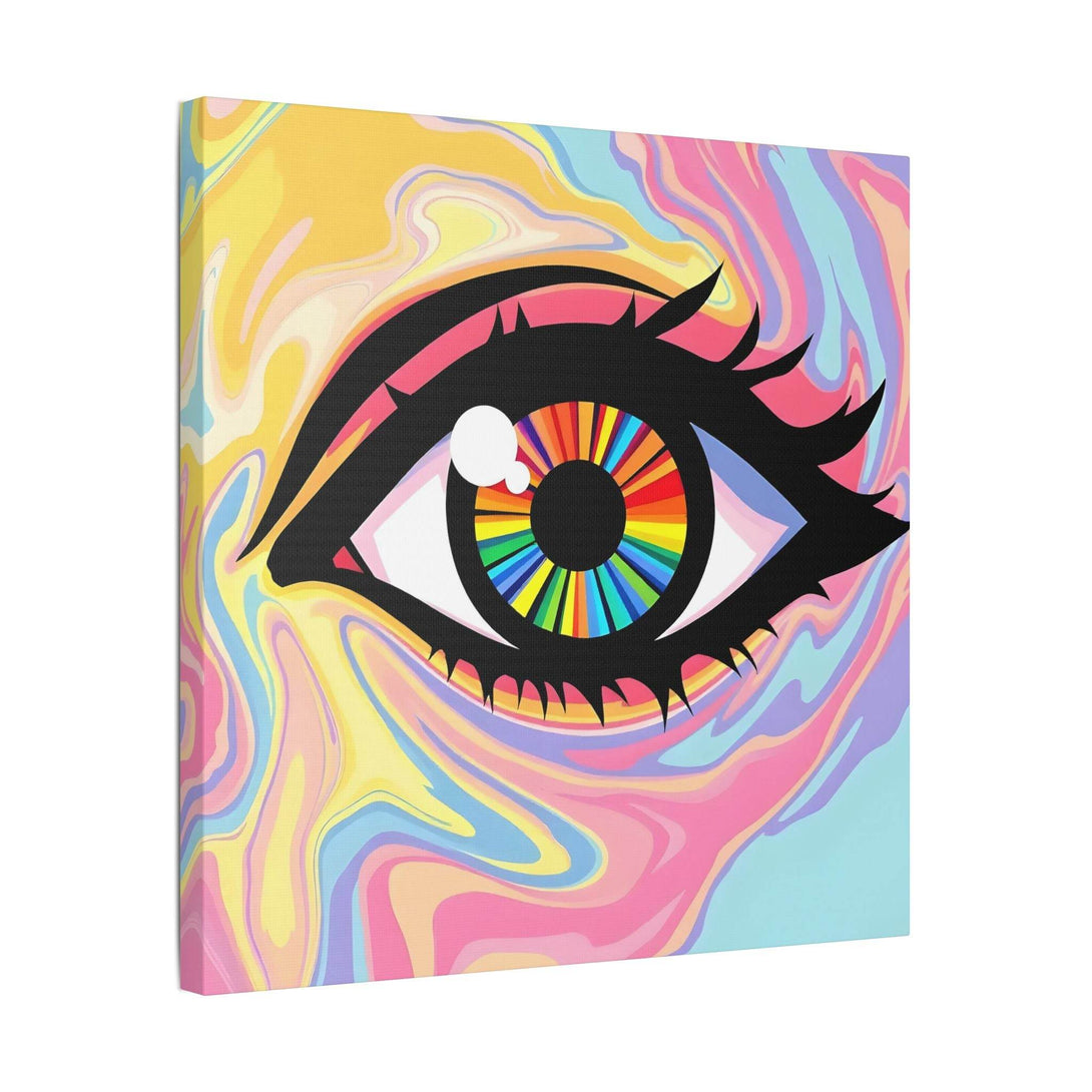 PsEyeFlow #12 - Prismatic Glimpse. (Satin Canvas, Stretched) - Highdellic