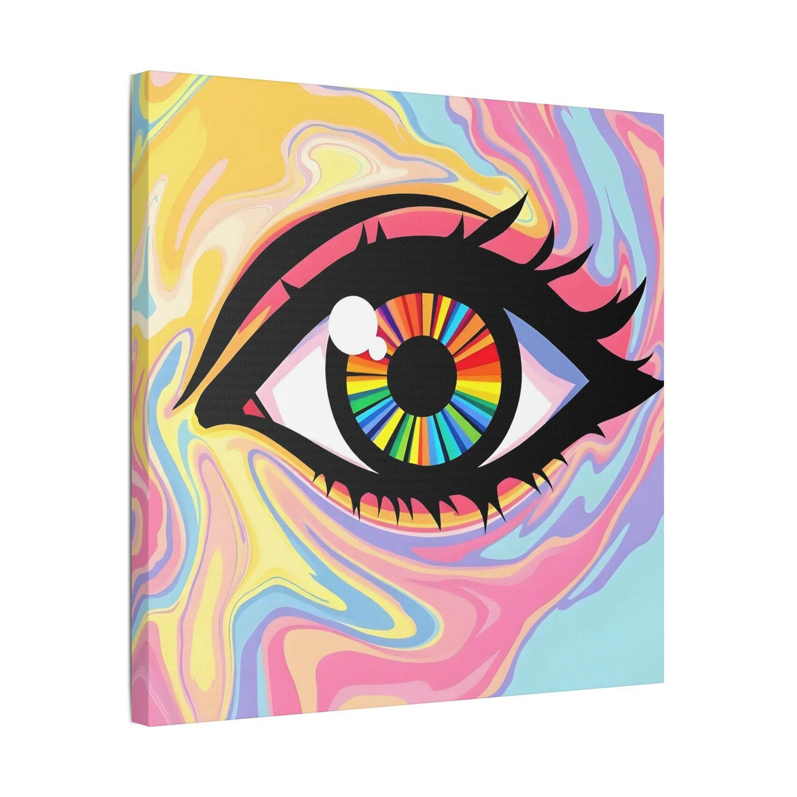PsEyeFlow #12 - Prismatic Glimpse. (Satin Canvas, Stretched) - Highdellic