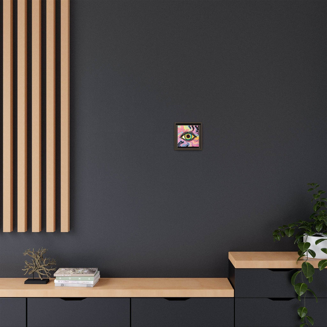 PsEyeFlow #33 – The Watcher’s Descent on Framed Matte Canvas (multi colour) - Highdellic