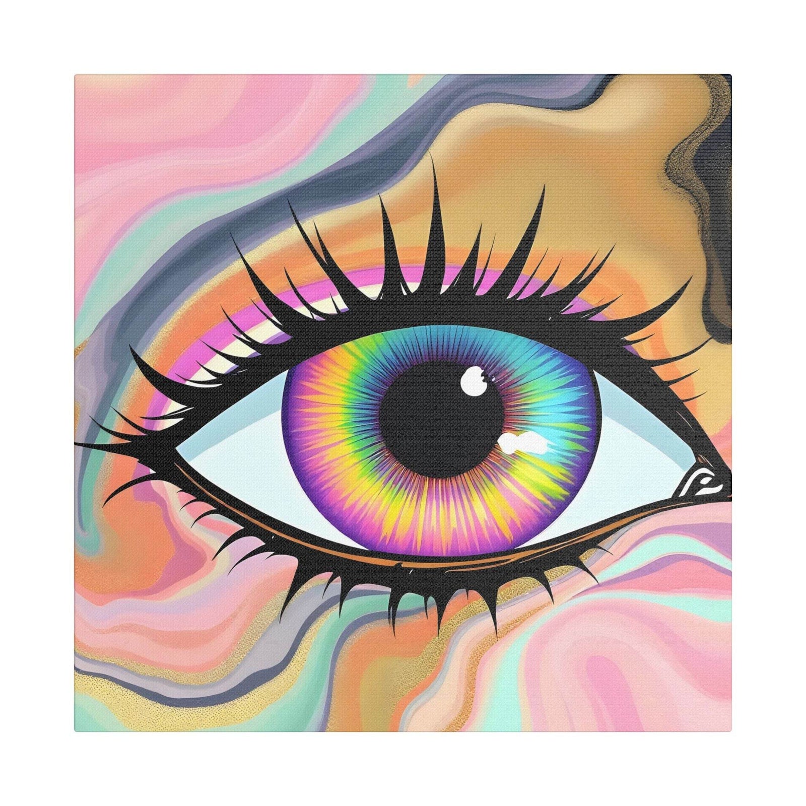 PsEyeFlow #7 - Cosmic Gaze. (Satin Canvas, Stretched) - Highdellic