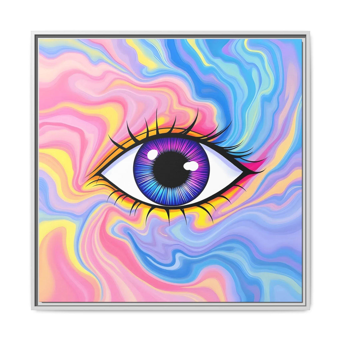 PsEyeFlow #28 - Cosmic Mirage on Framed Matte Canvas (Multi-color) - Highdellic