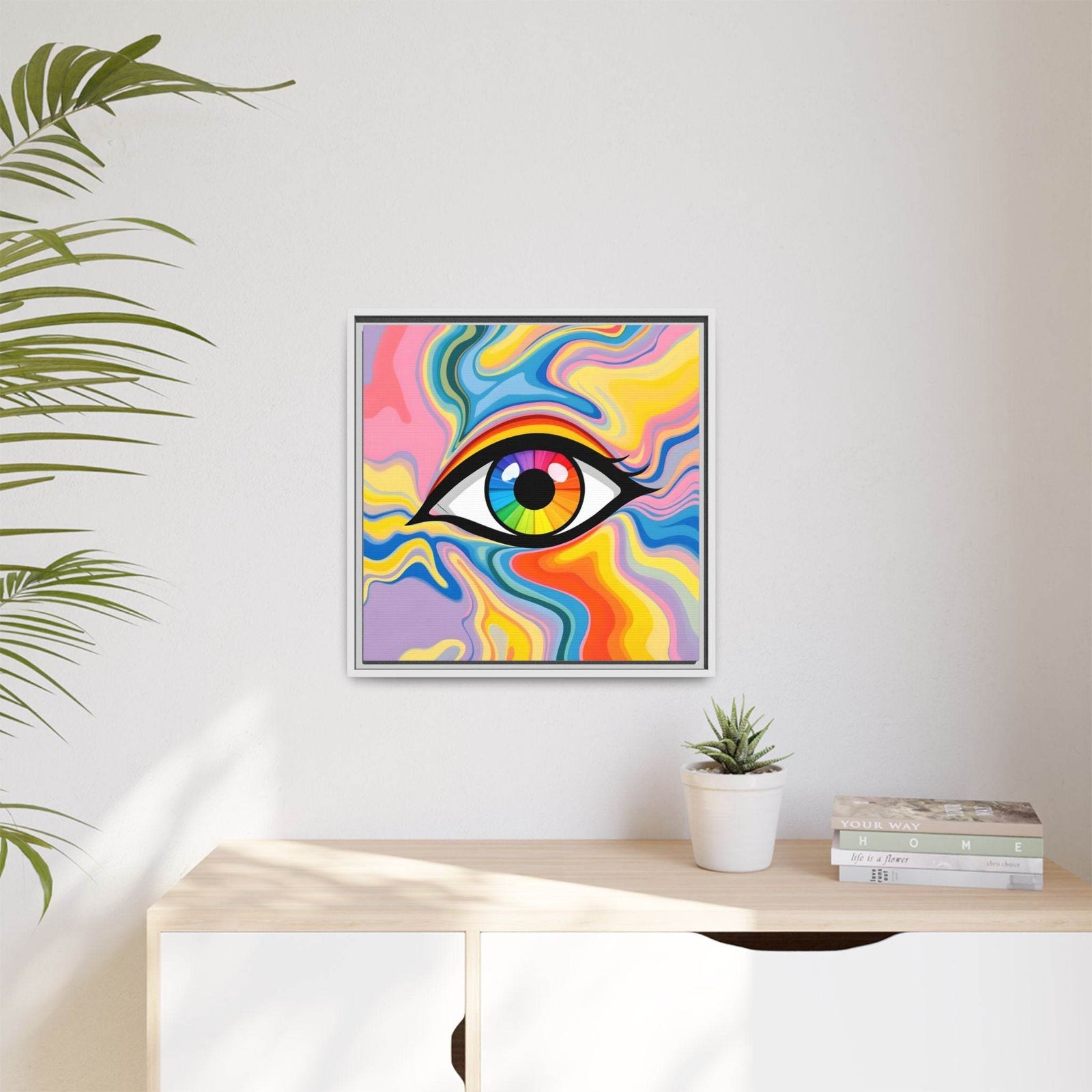 PsEyeFlow #27 - Spectrum Drift. (Matte Canvas, Framed (Multi-color)) - Highdellic