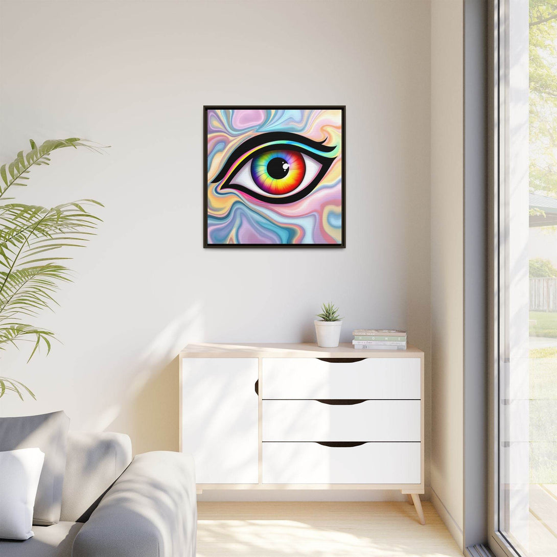 PsEyeFlow #24 - Prism Reflection (Square Matte Canvas, Framed (Multi-color)) - Highdellic