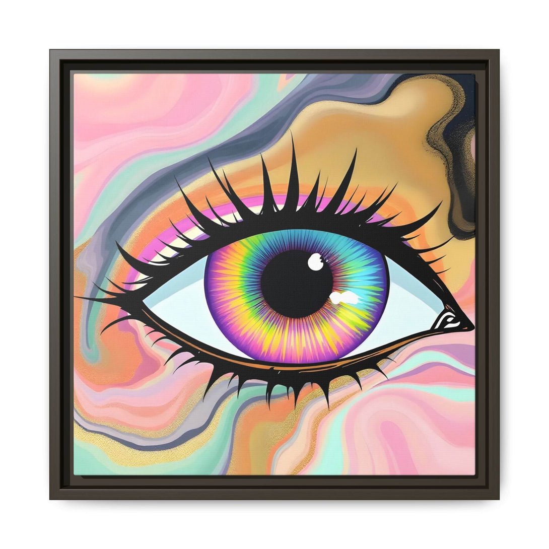 PsEyeFlow #7 - Cosmic Gaze. ( Colorful Framed Matte Canvas Decor ) - Highdellic