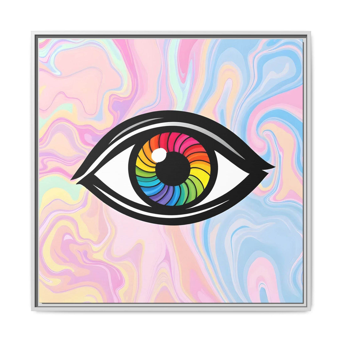 PsEyeFlow #10 - Hypnotic Spectrum. ( Colorful Framed Matte Canvas Decor ) - Highdellic