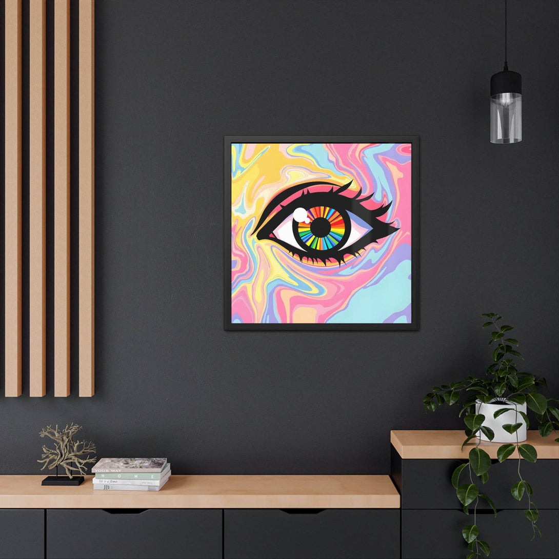 PsEyeFlow #12 - Prismatic Glimpse. ( wood Framed semi-gloss coated paper ) - Highdellic