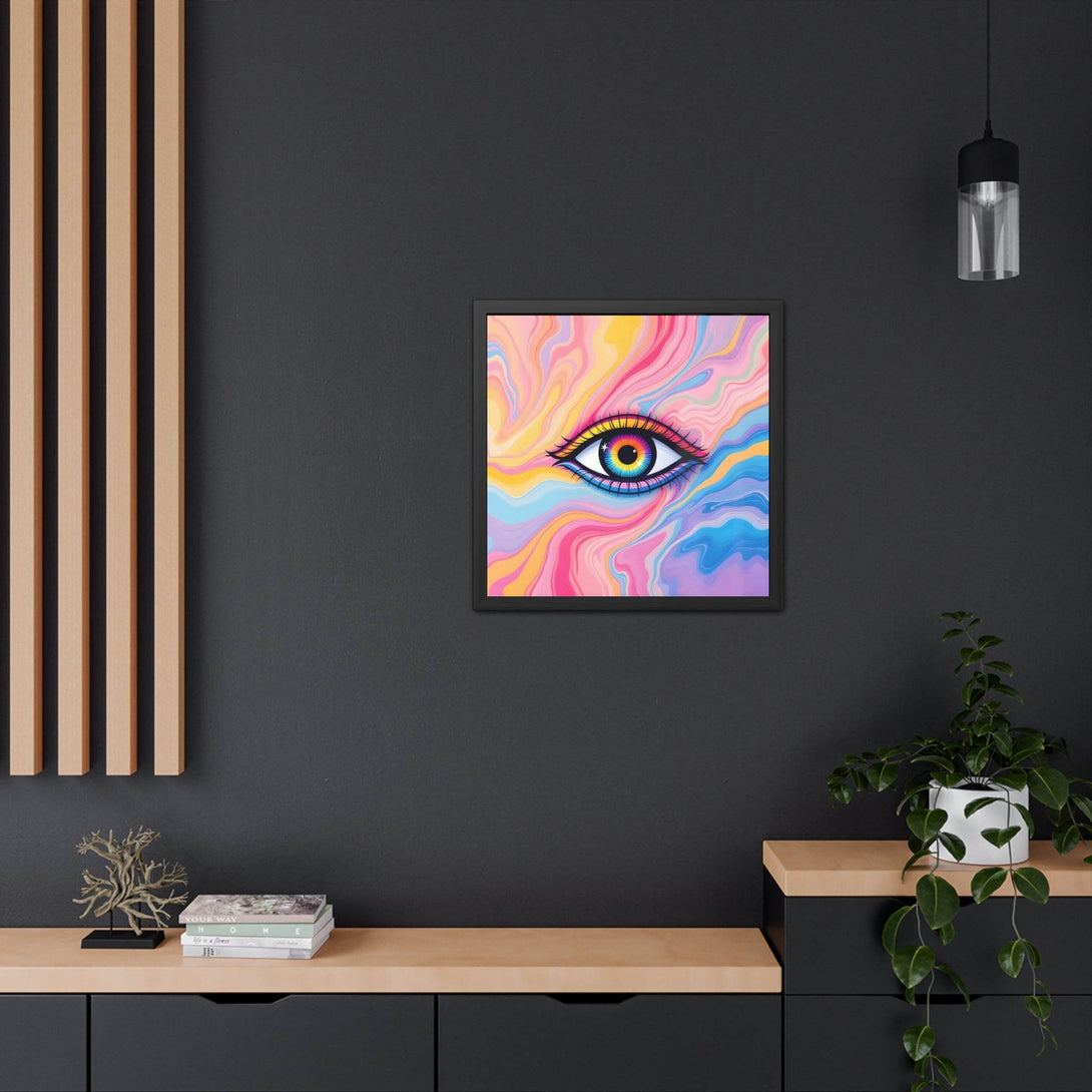 PsEyeFlow #17 - Visionary Glow. ( wood Framed semi-gloss coated paper ) - Highdellic