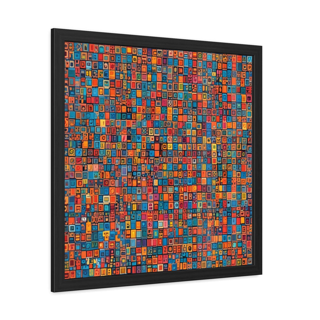 PsEyeCode #1 - Digital Mosaic - (Vibrant Colours Wooden Frame) - Highdellic
