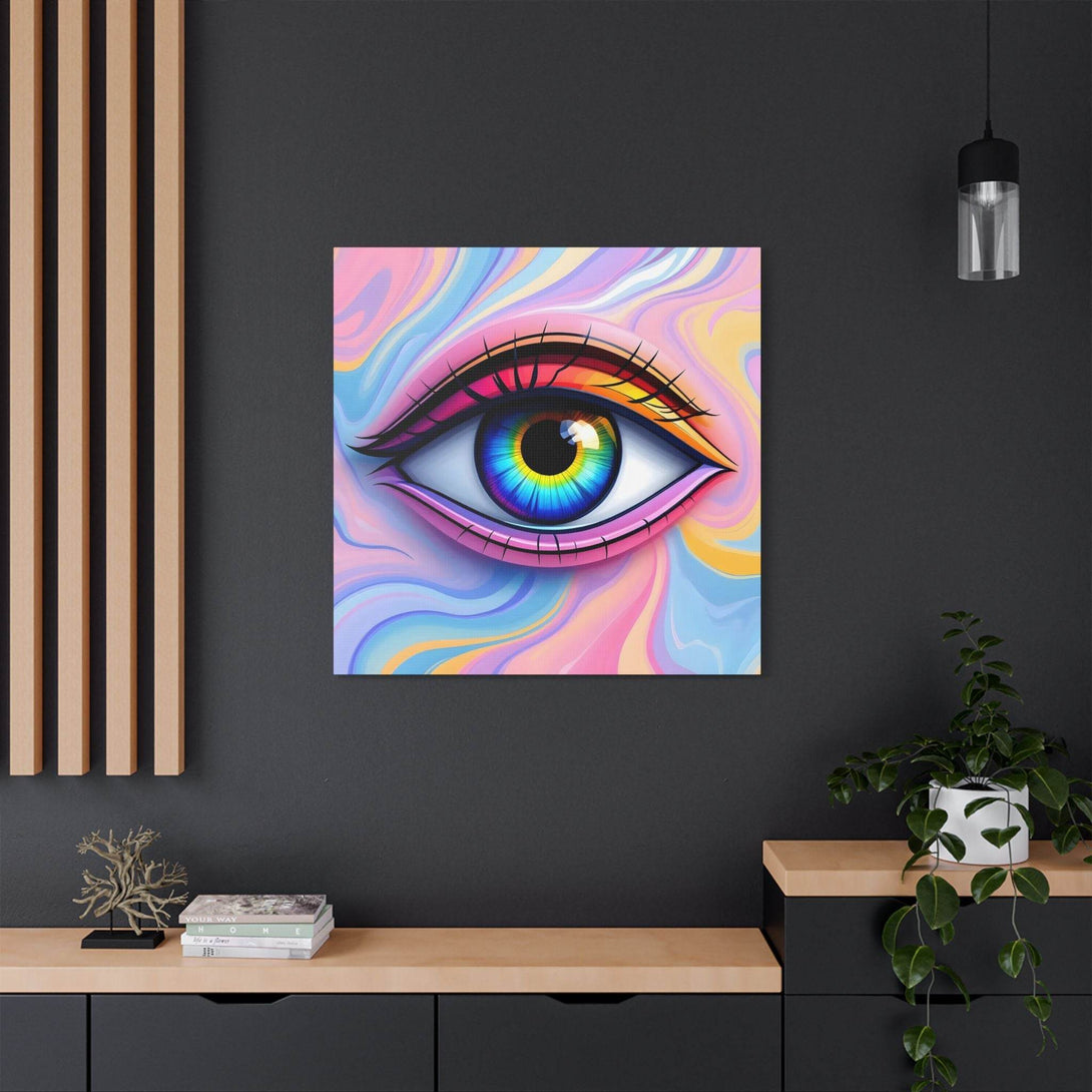 PsEyeFlow #13 - Luminous Gaze. (Satin Canvas, Stretched) - Highdellic