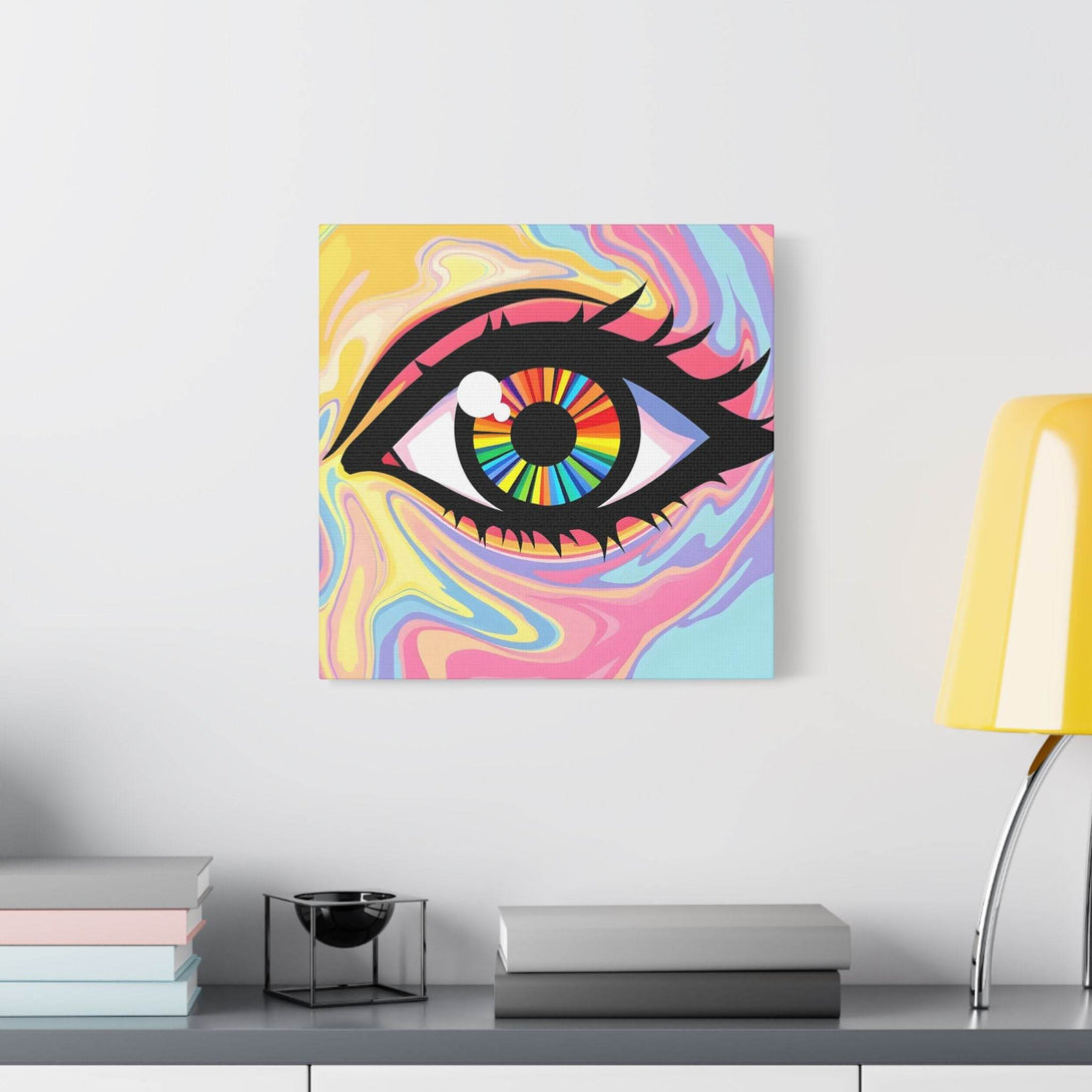 PsEyeFlow #12 - Prismatic Glimpse. (Satin Canvas, Stretched) - Highdellic