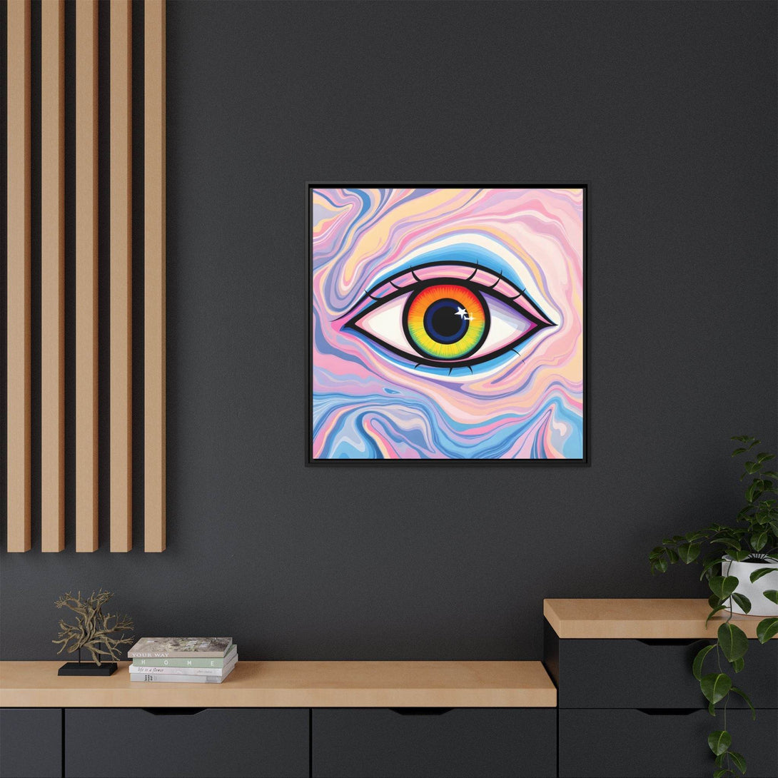 PsEyeFlow #9 - Celestial Stare. ( Colorful Framed Matte Canvas Decor ) - Highdellic