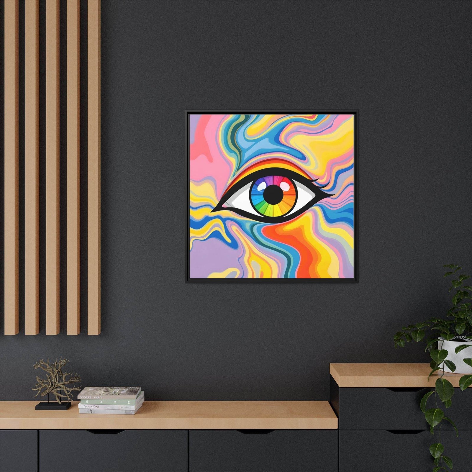 PsEyeFlow #27 - Spectrum Drift. (Matte Canvas, Framed (Multi-color)) - Highdellic