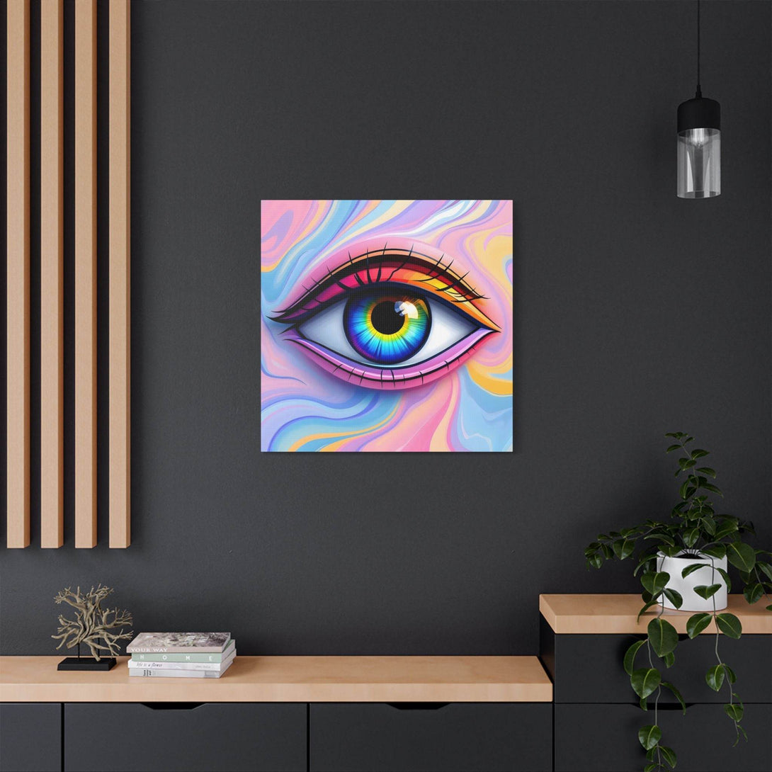 PsEyeFlow #13 - Luminous Gaze. (Satin Canvas, Stretched) - Highdellic