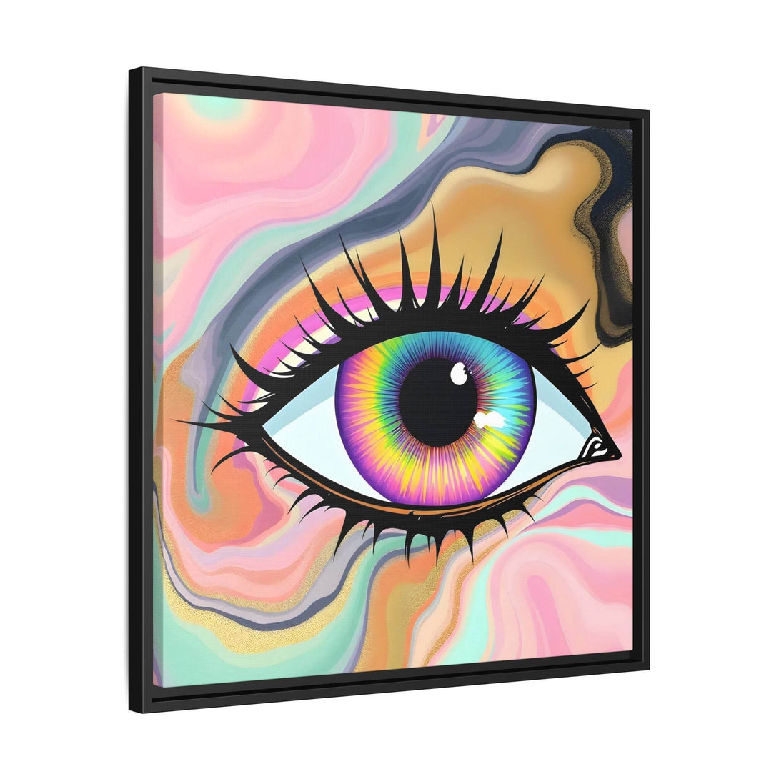 PsEyeFlow #7 - Cosmic Gaze. ( Colorful Framed Matte Canvas Decor ) - Highdellic