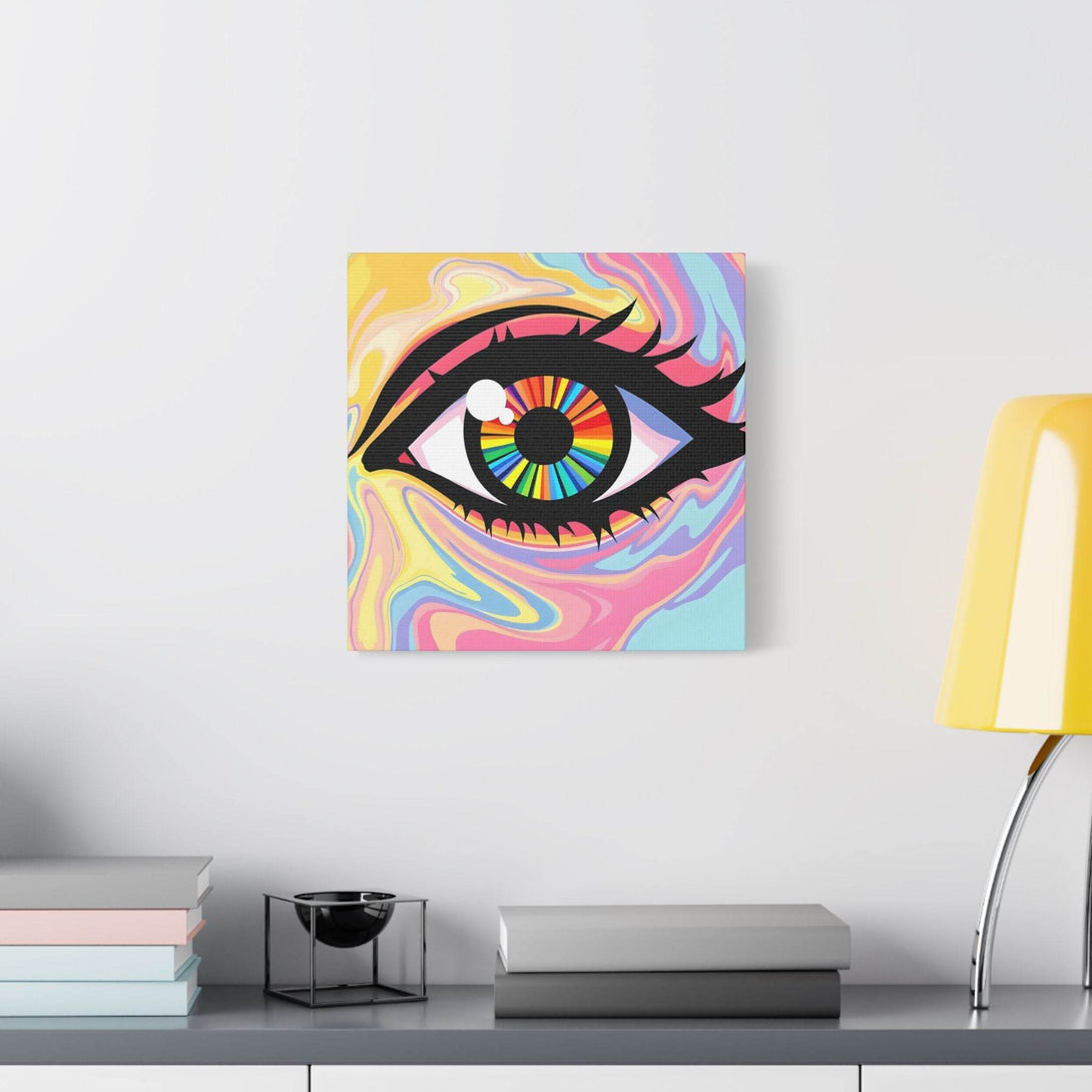 PsEyeFlow #12 - Prismatic Glimpse. (Satin Canvas, Stretched) - Highdellic
