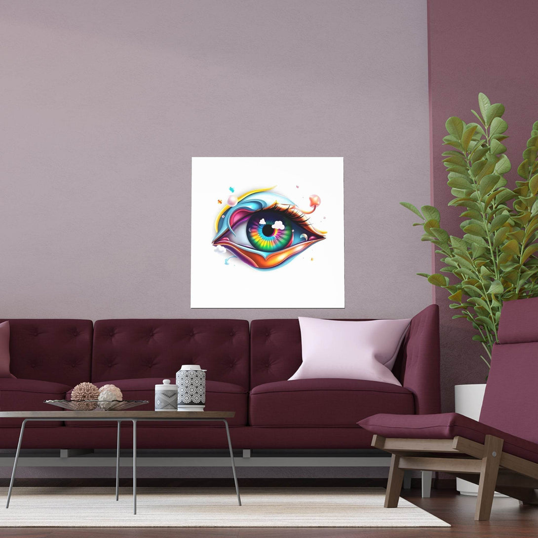 PsEyeDream #4 - Gaze of the Unseen on Premium heavyweight, semi-gloss Silk Poster - Highdellic