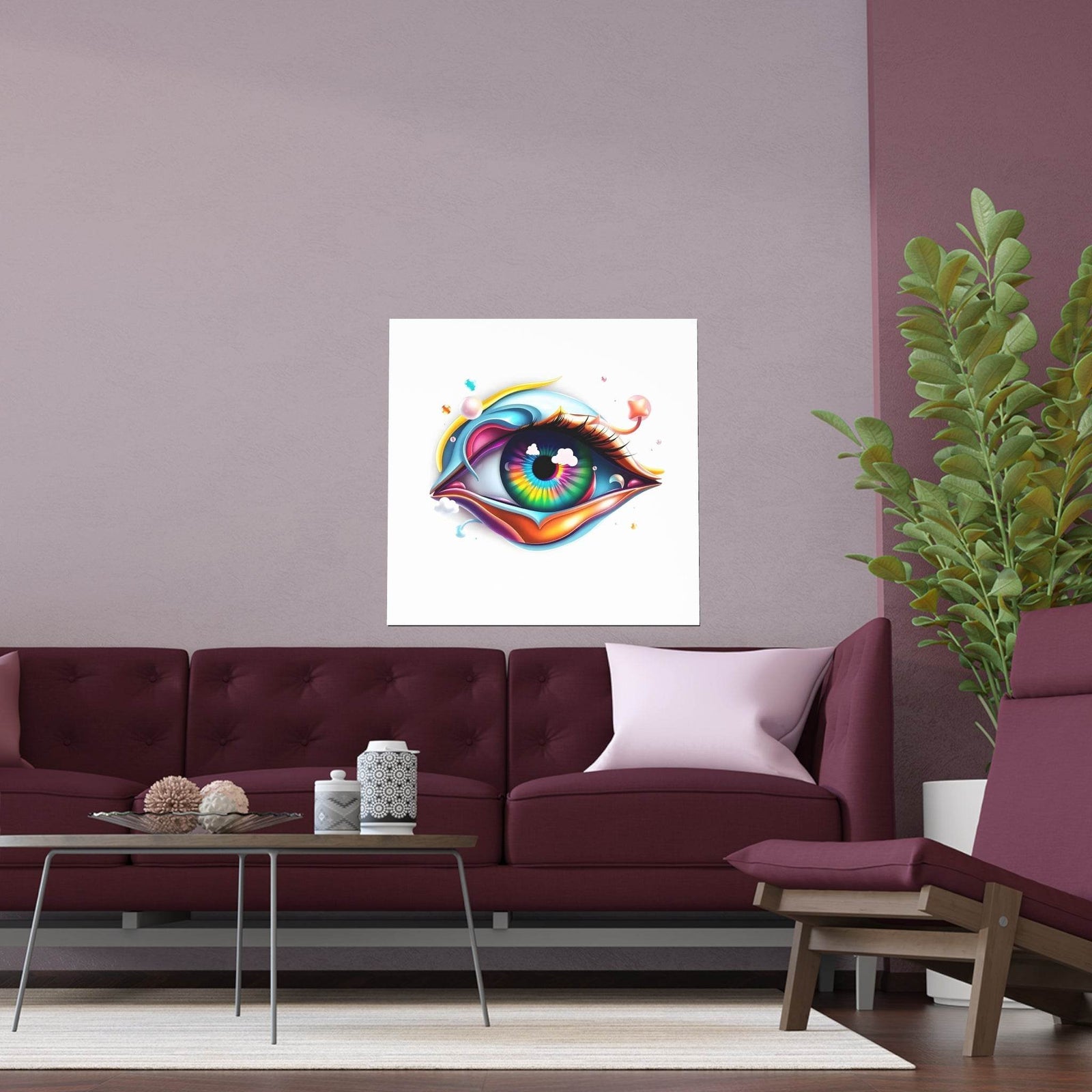 PsEyeDream #4 - Gaze of the Unseen on Premium heavyweight, semi-gloss Silk Poster - Highdellic