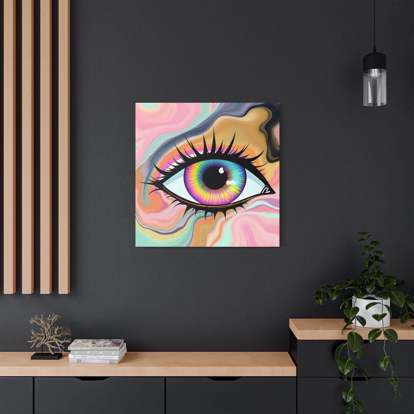 PsEyeFlow #7 - Cosmic Gaze. (Satin Canvas, Stretched) - Highdellic