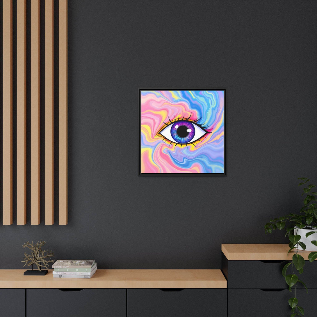 PsEyeFlow #28 - Cosmic Mirage on Framed Matte Canvas (Multi-color) - Highdellic