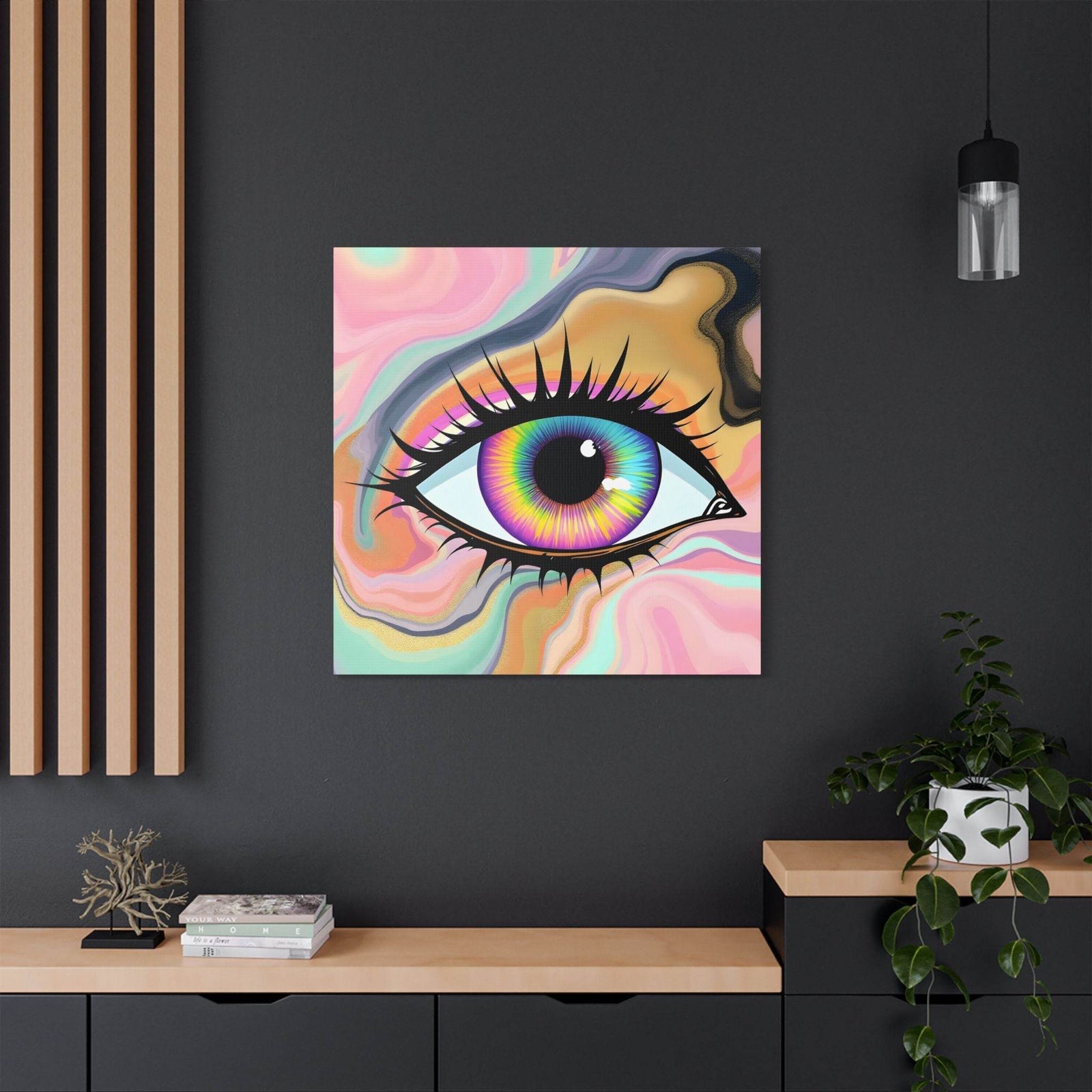 PsEyeFlow #7 - Cosmic Gaze. (Satin Canvas, Stretched) - Highdellic
