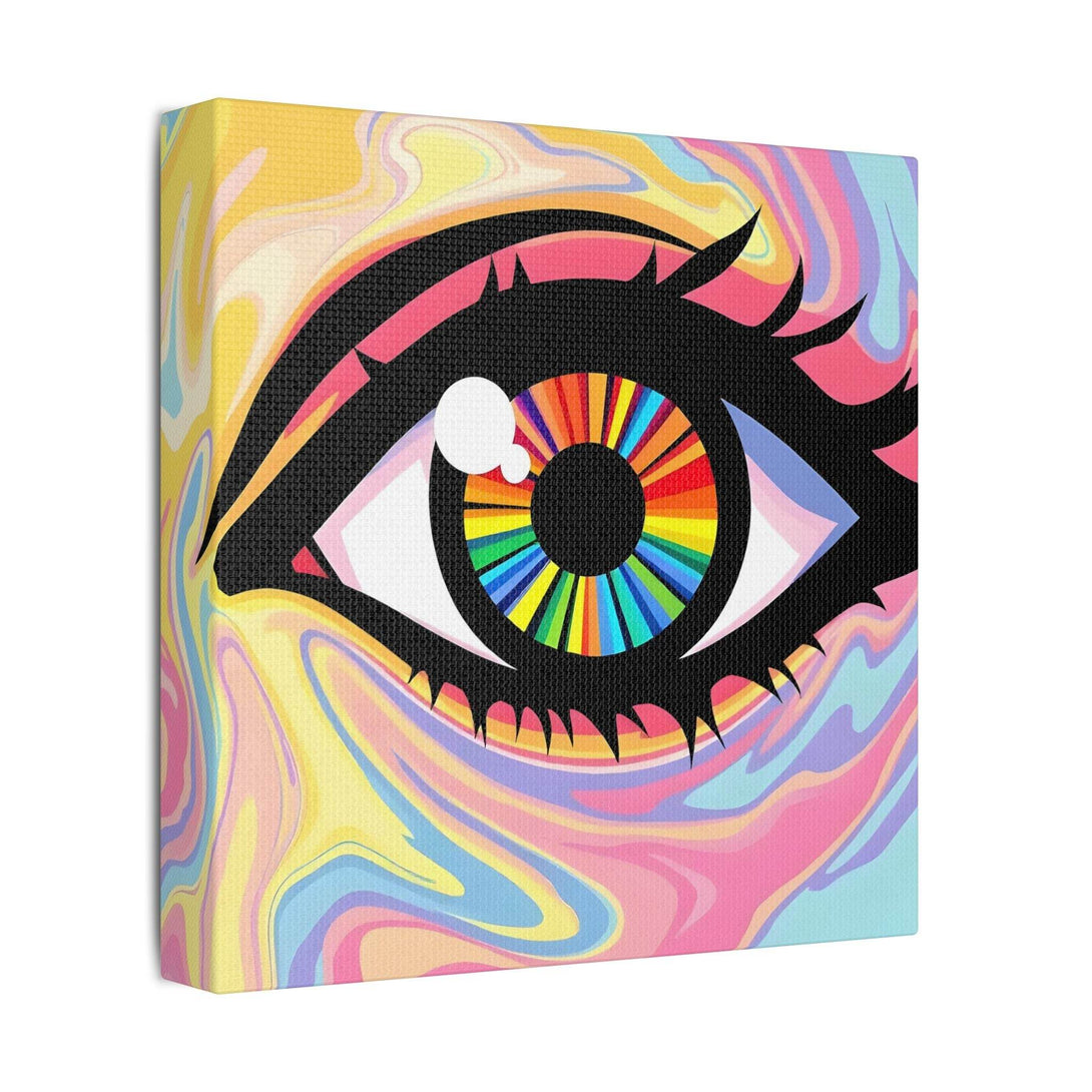 PsEyeFlow #12 - Prismatic Glimpse. (Satin Canvas, Stretched) - Highdellic
