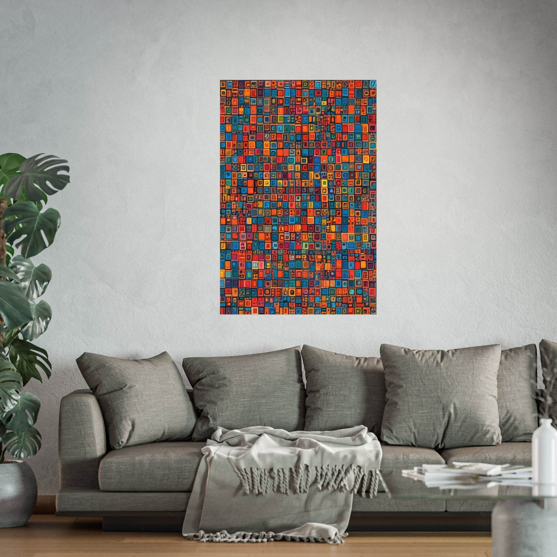 PsEyeCode #1b - Digital Mosaic on Vertical (2:3) Fine Art Poster - Highdellic