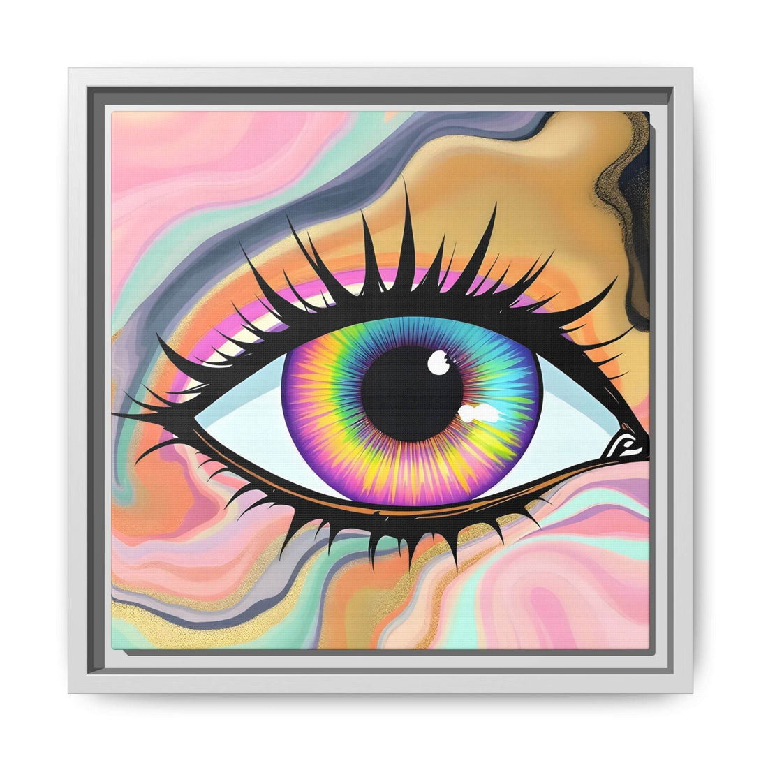 PsEyeFlow #7 - Cosmic Gaze. ( Colorful Framed Matte Canvas Decor ) - Highdellic