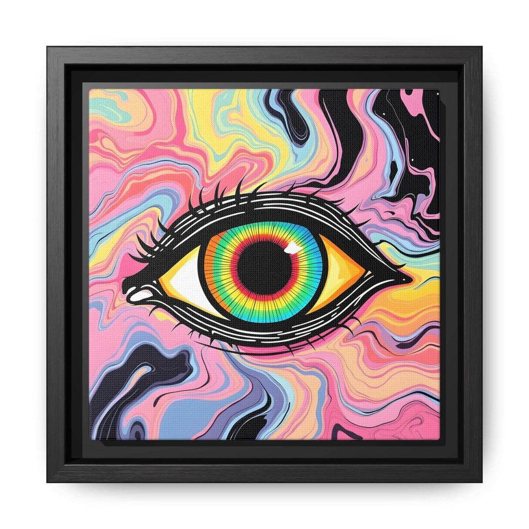 PsEyeFlow #33 – The Watcher’s Descent on Framed Matte Canvas (multi colour) - Highdellic