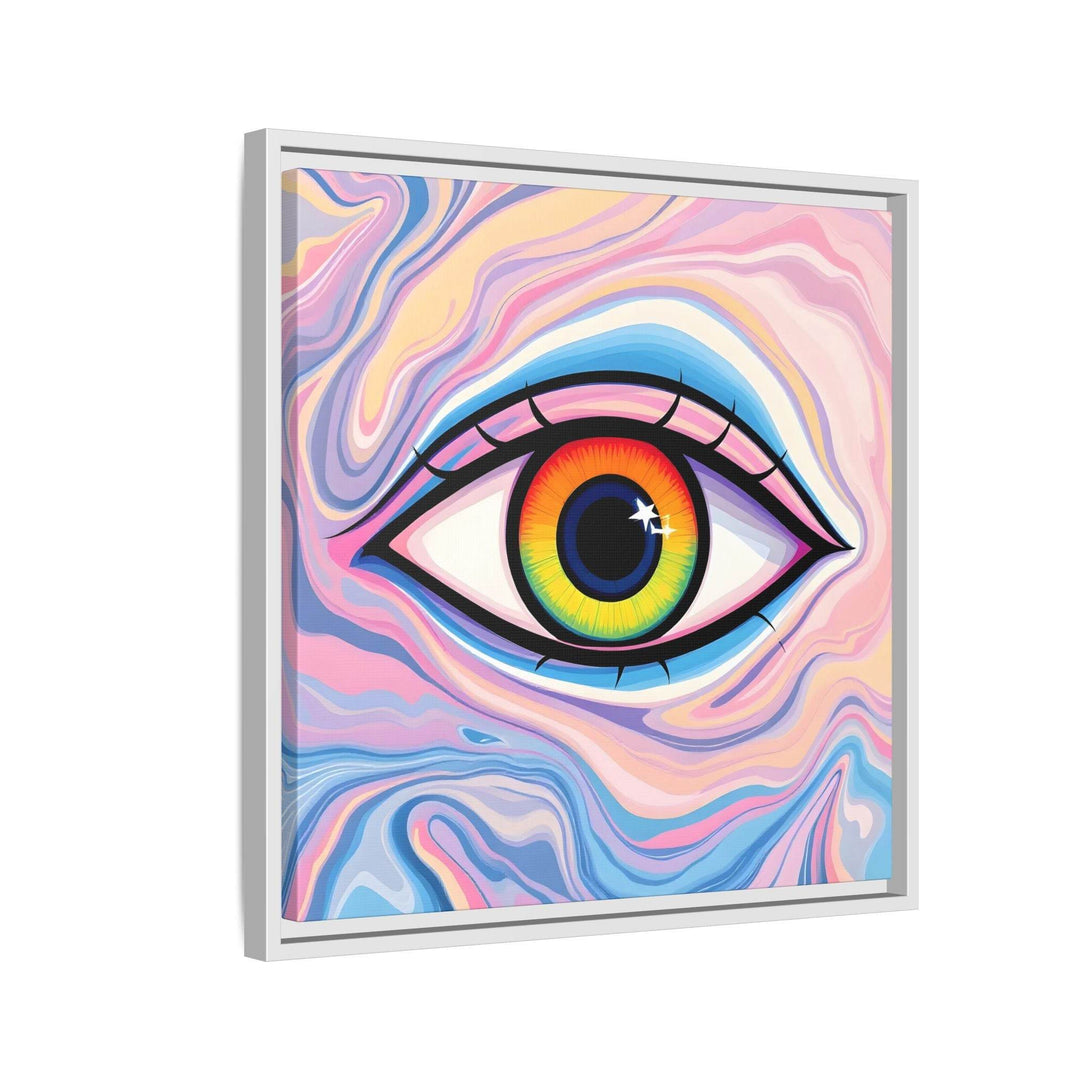PsEyeFlow #9 - Celestial Stare. ( Colorful Framed Matte Canvas Decor ) - Highdellic