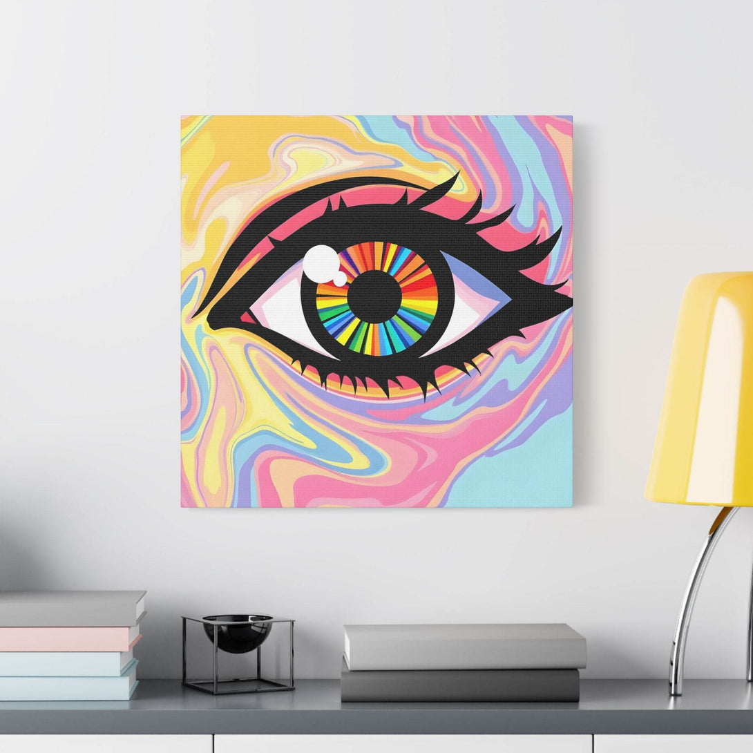PsEyeFlow #12 - Prismatic Glimpse. (Satin Canvas, Stretched) - Highdellic
