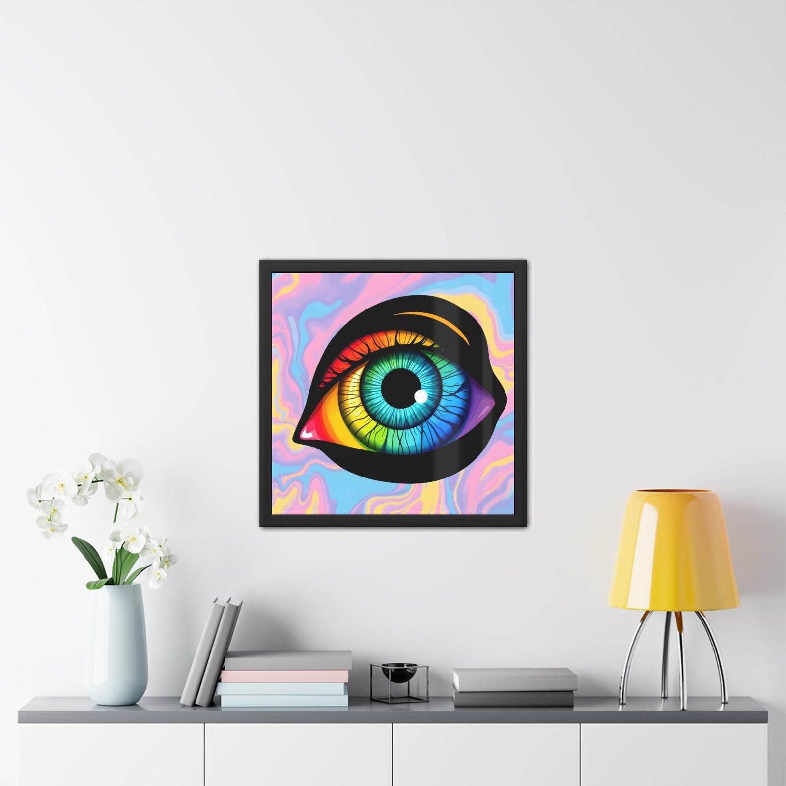 PsEyeFlow 4 - Chromatic Vision. ( wood Framed semi-gloss coated paper ) - Highdellic