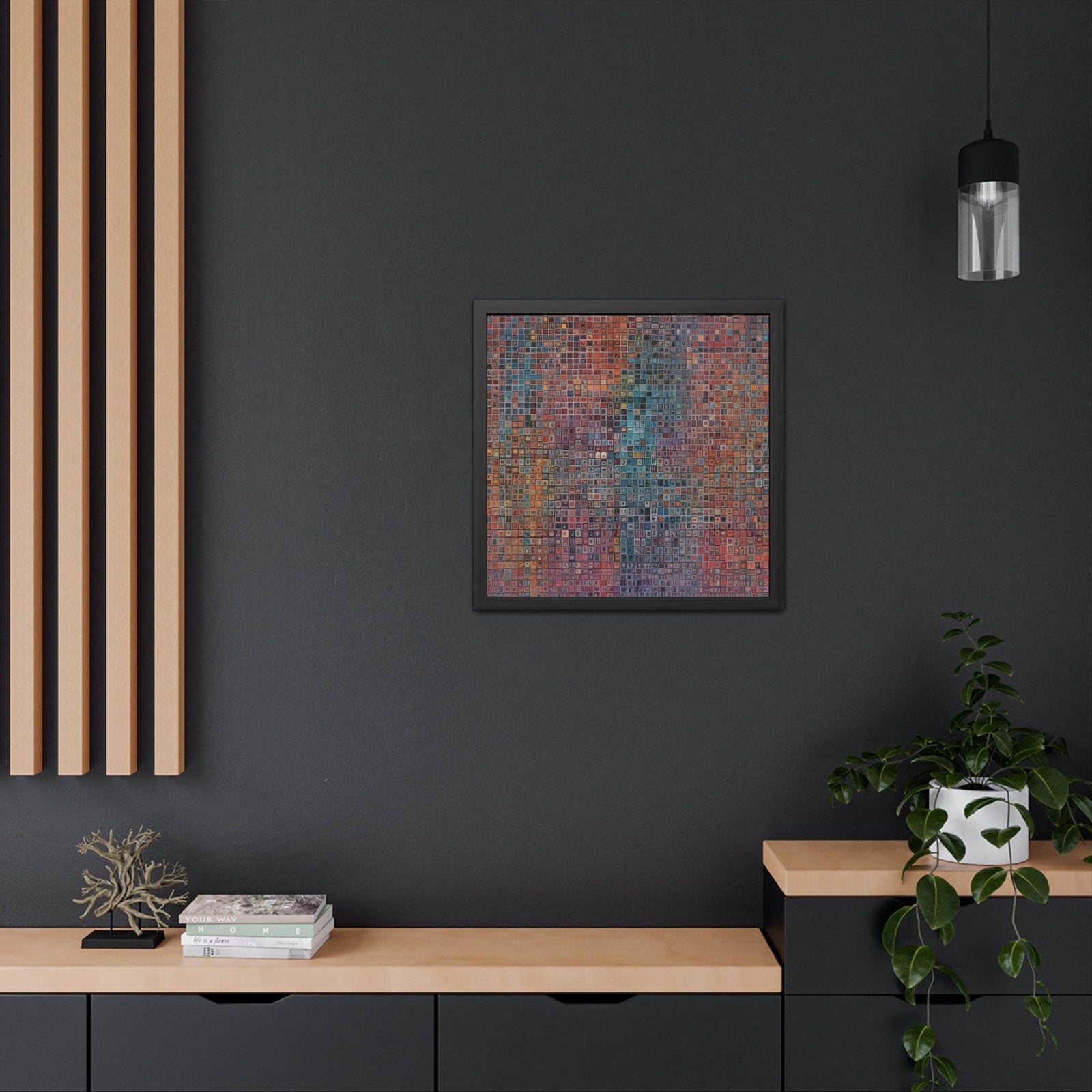 PsEyeCode #2 - Encrypted Echo - (Vibrant Colours Wooden Frame) - Highdellic