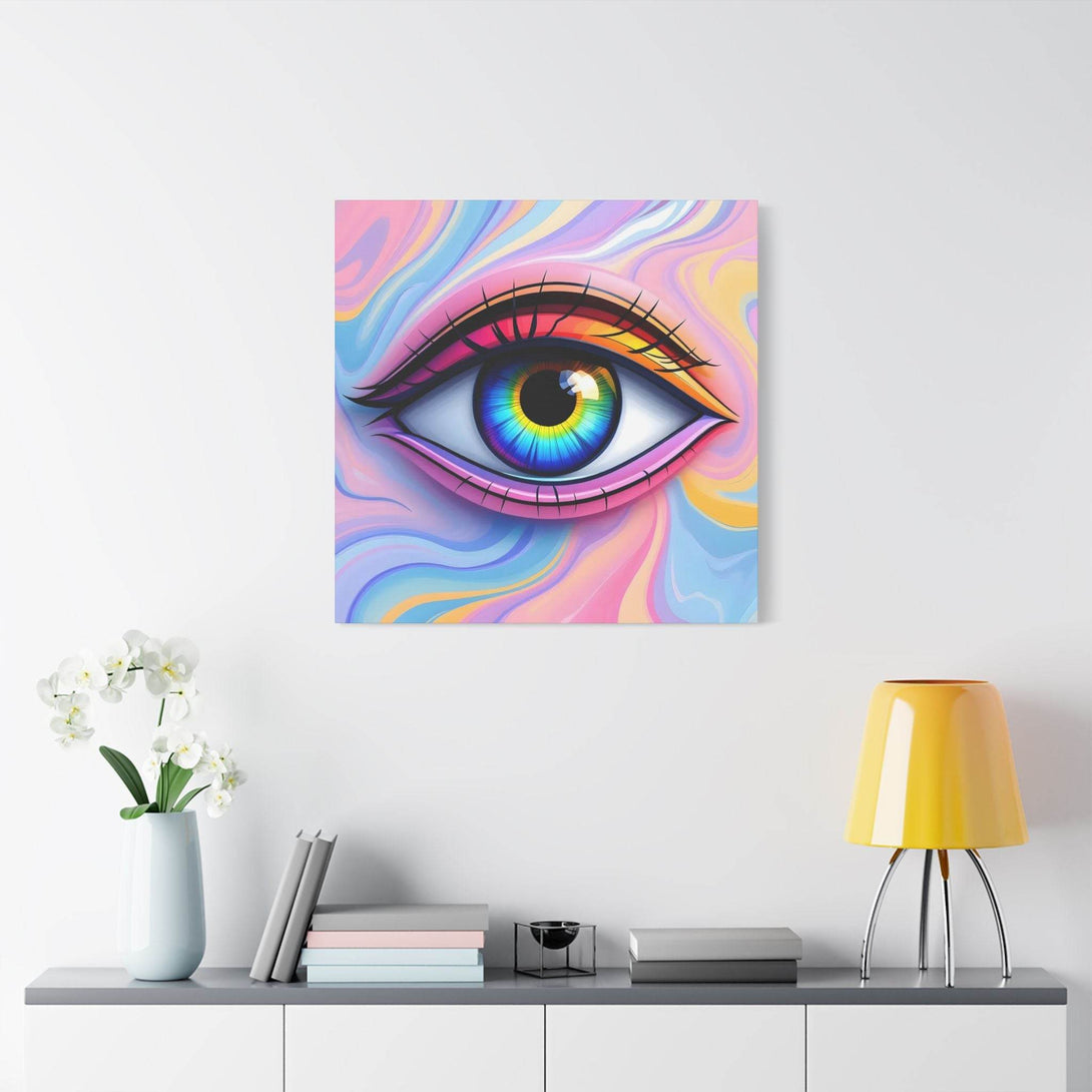 PsEyeFlow #13 - Luminous Gaze. (Satin Canvas, Stretched) - Highdellic