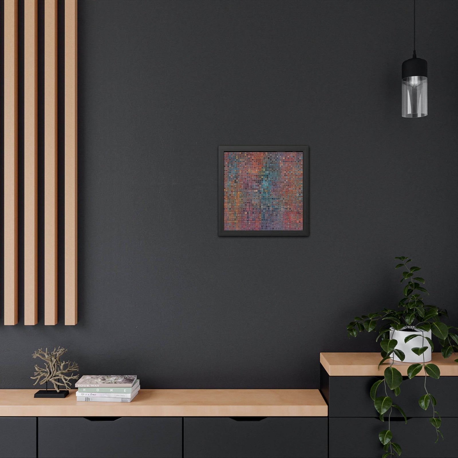 PsEyeCode #2 - Encrypted Echo - (Vibrant Colours Wooden Frame) - Highdellic
