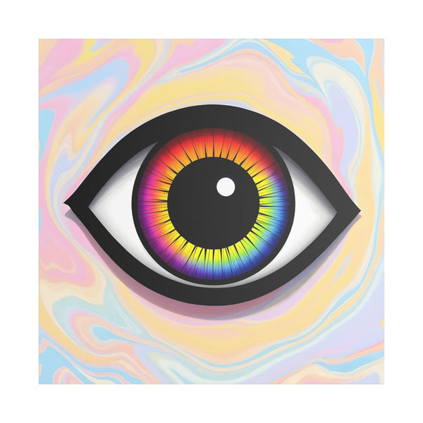 PsEyeFlow #25 - Chromatic Horizon (Stretched Satin Canvas)