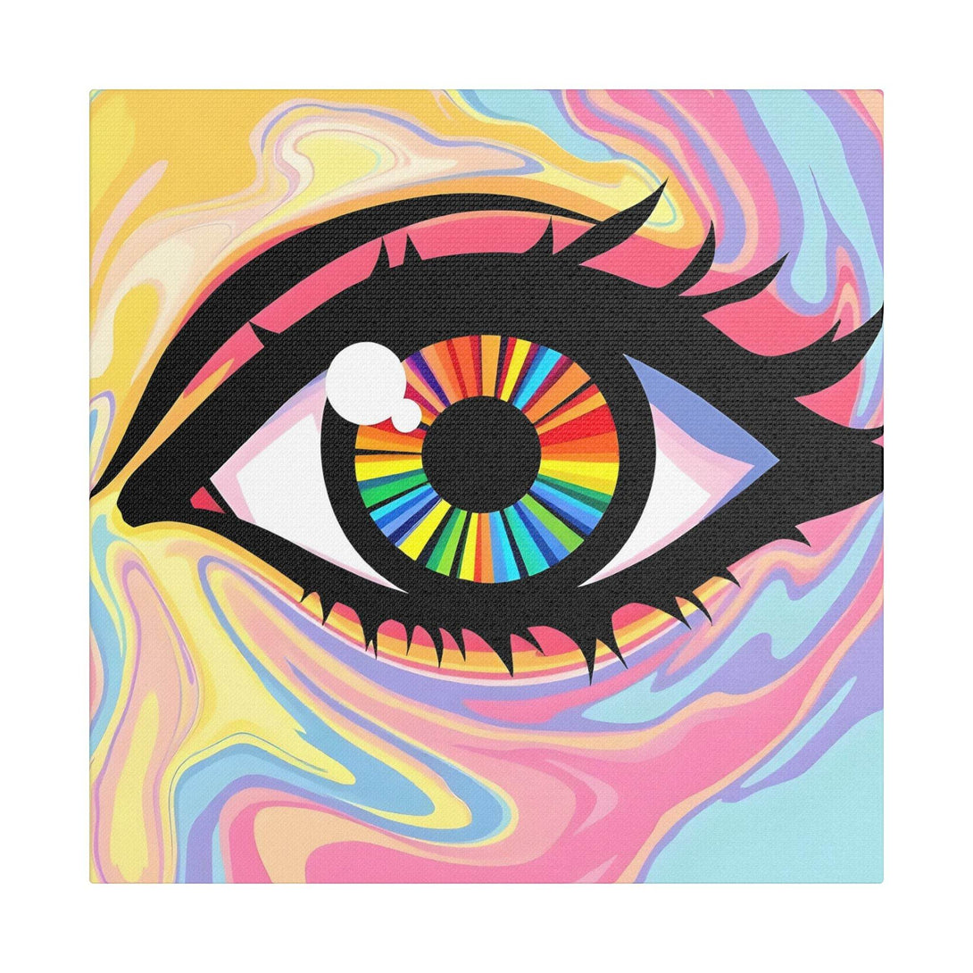 PsEyeFlow #12 - Prismatic Glimpse. (Satin Canvas, Stretched) - Highdellic