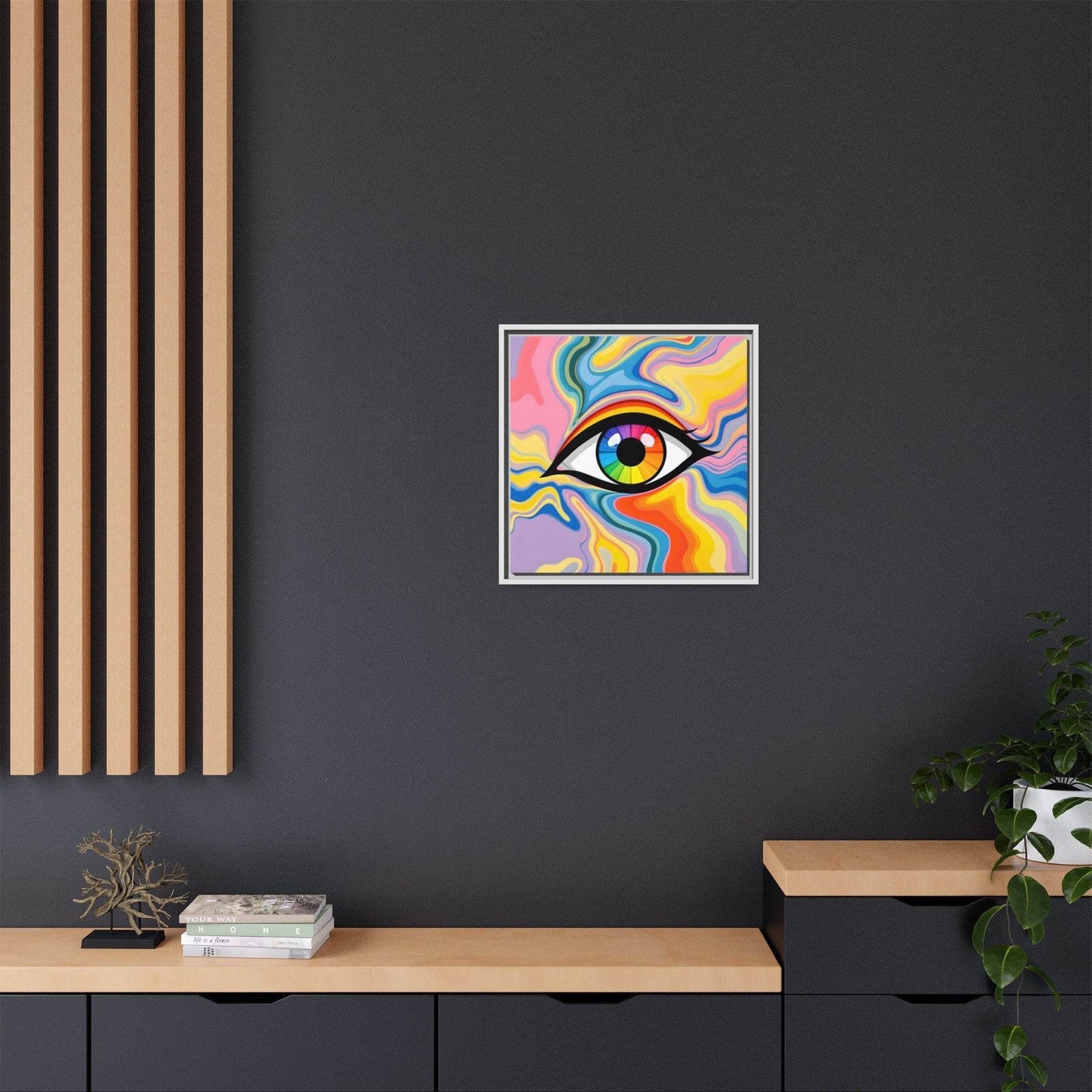 PsEyeFlow #27 - Spectrum Drift. (Matte Canvas, Framed (Multi-color)) - Highdellic