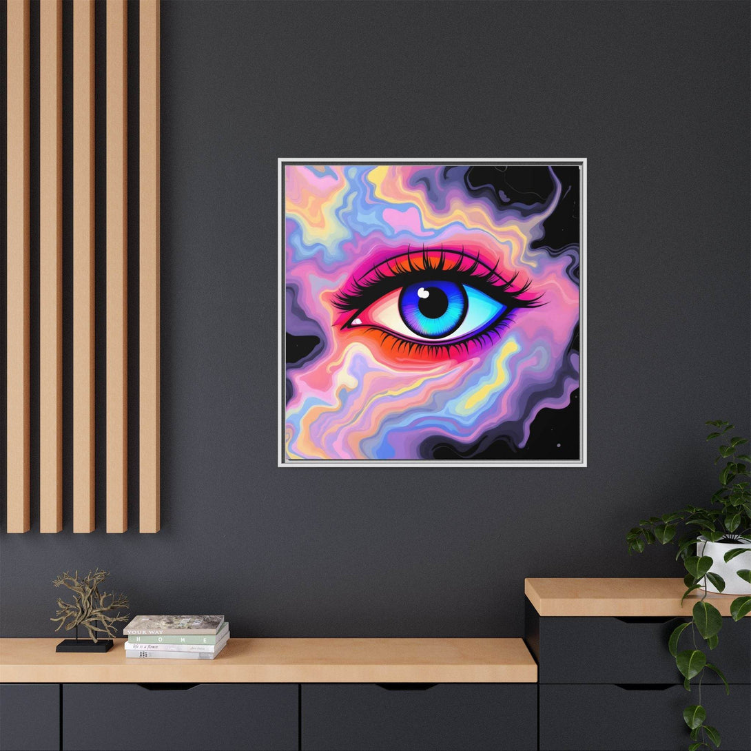 PsEyeFlow #23 - Nebula Gaze ( Colorful Framed Matte Canvas Decor ) - Highdellic